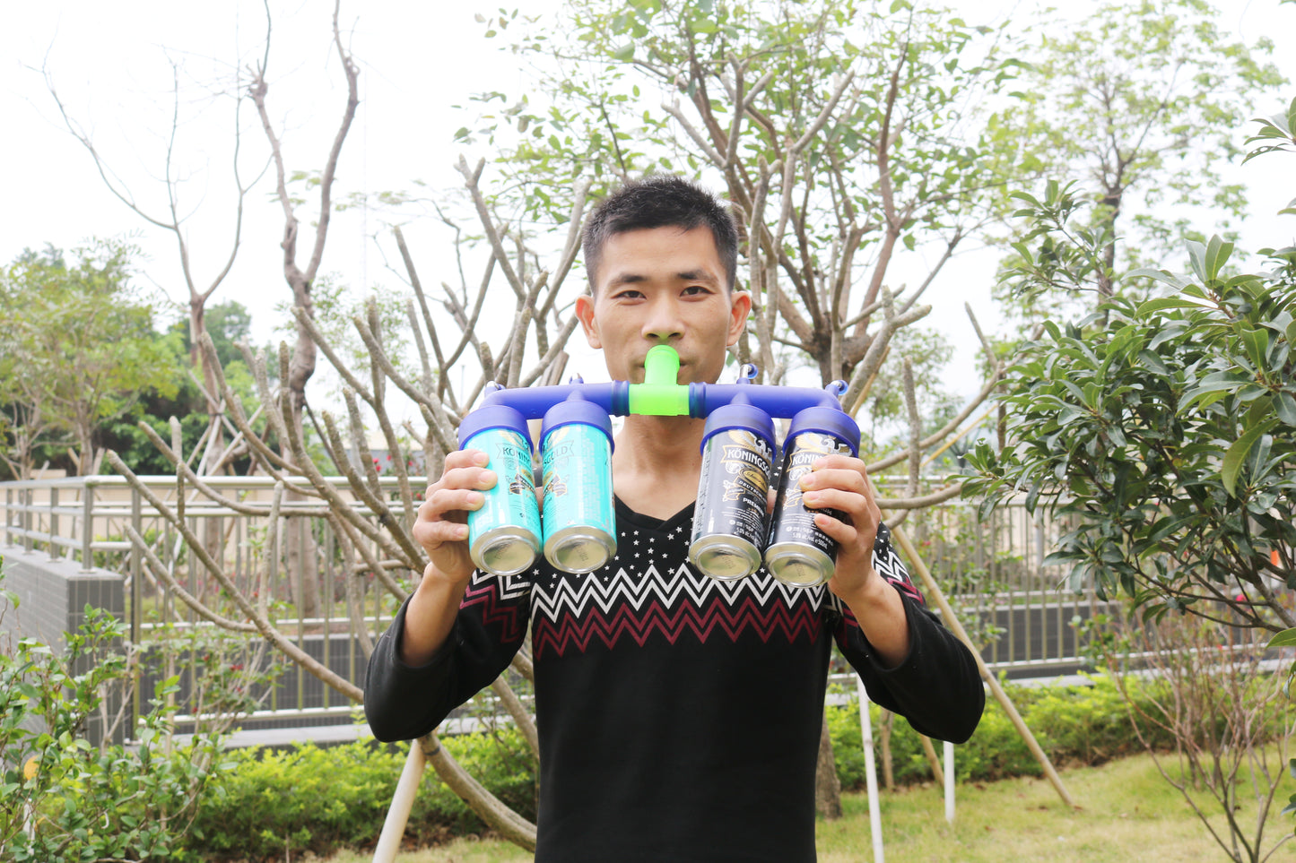 HEBEERNEW DOULE CAN BEER SNORKEL