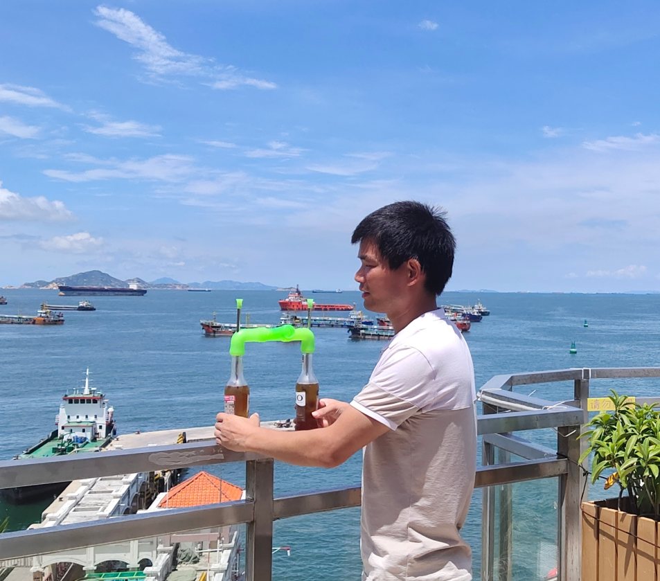 HEBEERNEW COMBO BEER SNORKEL WITH ADAPTER DRINKING TWO BOTTLES BEERS