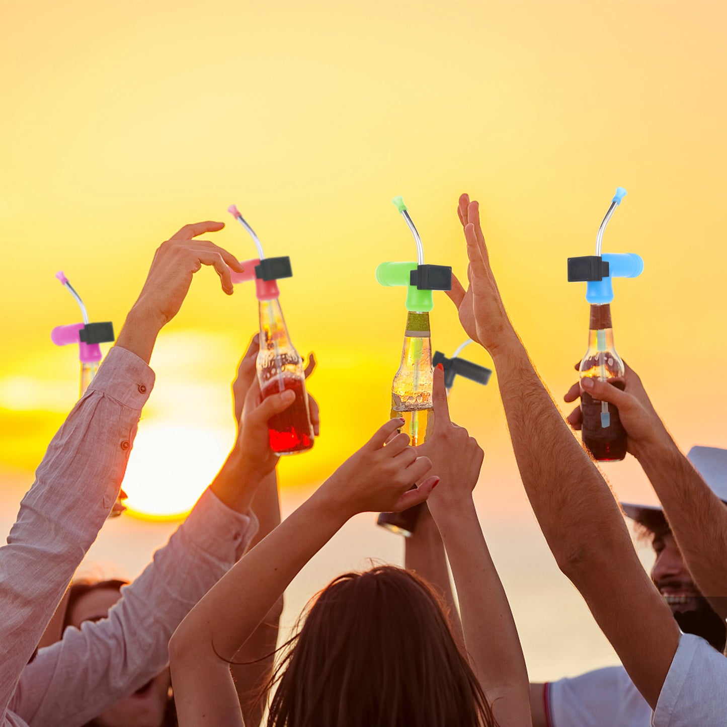 HEBEERNEW Beer Snorkel bottle beer funnel with timer for College Parties, Barbecues, Beer Drinking Games Party Soft Silicone