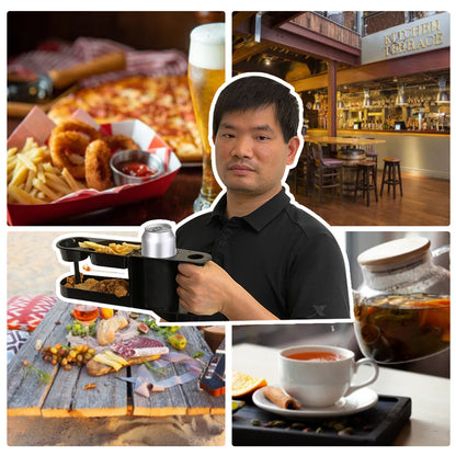 HEBEERNEW Snacks holder couch tray with can beer holder father day gift snacks container with drinks