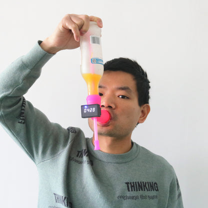 HEBEERNEW 29cm straw timer beer snorkel LED record your seconds chugging party