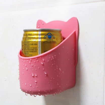 HEBEERNEW silicone shower beer holder bottles glasses cans rack for home girls gifts pink