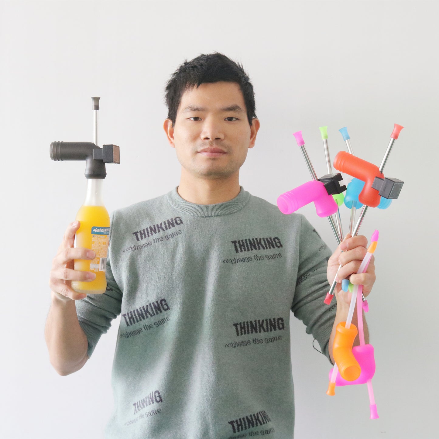 HEBEERNEW 29cm straw timer beer snorkel LED record your seconds chugging party