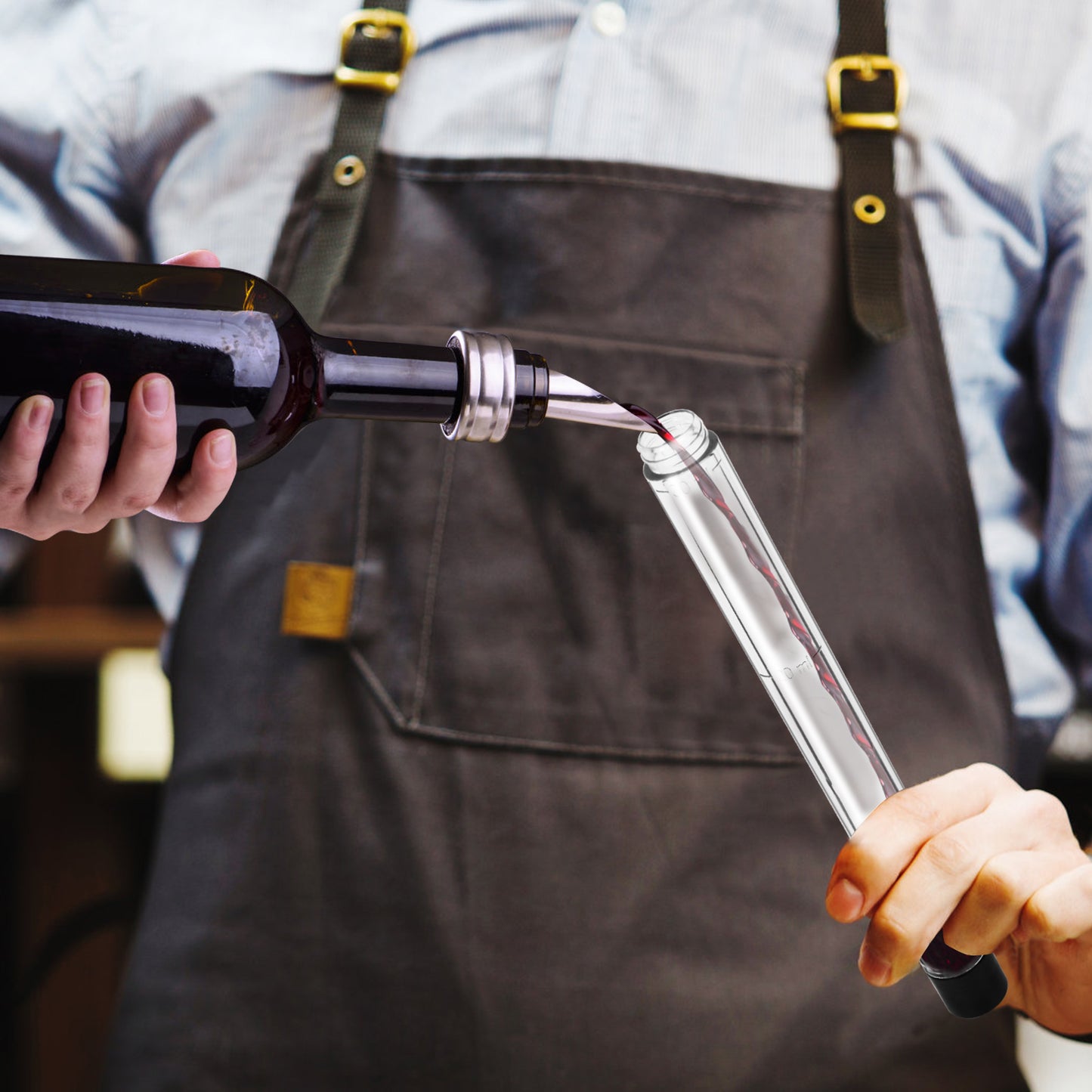 HEBEERNEW Portable take shots tube straw Shot Holder for Drinks Chasers 1OZ Black Shot Straw