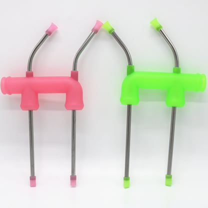 HEBEERNEW double beer bottle snorkel mixer drinks tool for bar party pregame gift