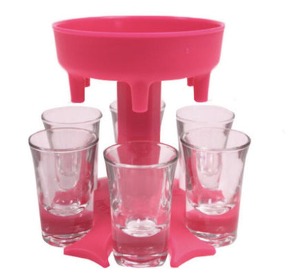 HEBEERNEW Plastic 6 shots dispenser holder wine beverage home party gifts bar