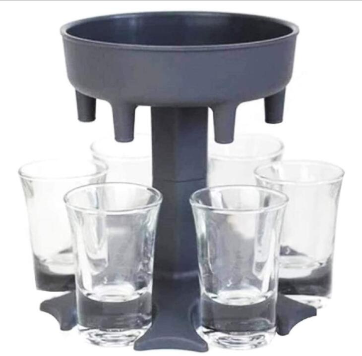 HEBEERNEW Plastic 6 shots dispenser holder wine beverage home party gifts bar
