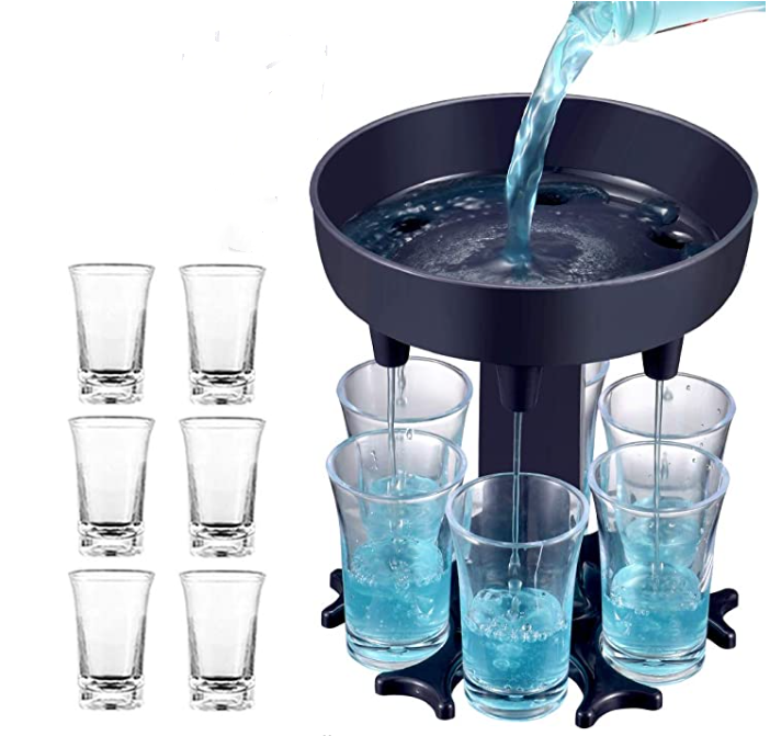 HEBEERNEW Plastic 6 shots dispenser holder wine beverage home party gifts bar