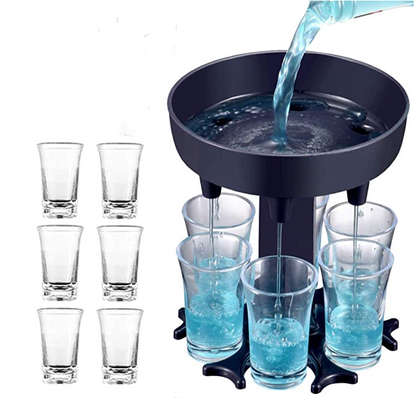 HEBEERNEW Plastic 6 shots dispenser holder wine beverage home party gifts bar