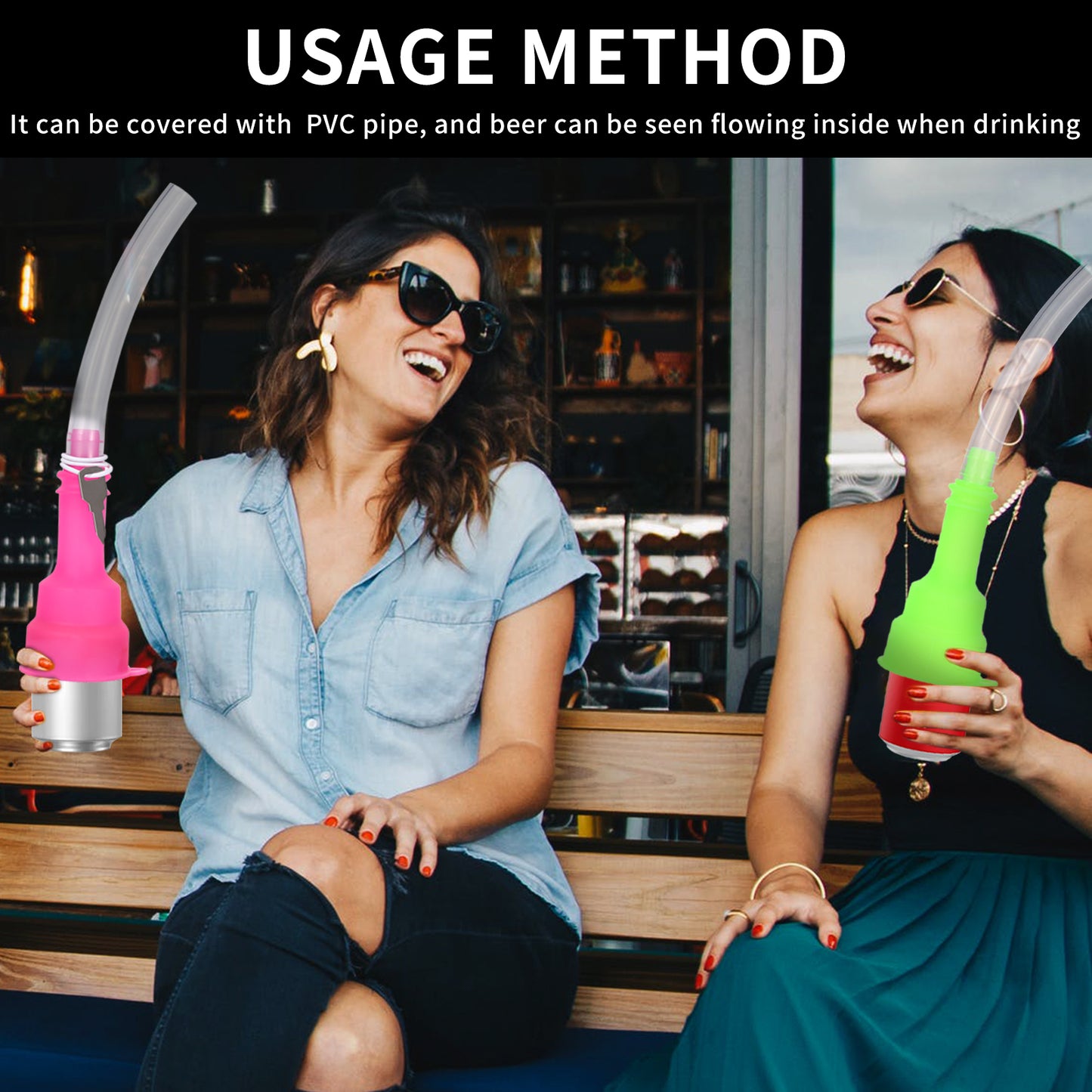 HEBEERNEW Beer Bong Funnel Portable Beer Shotgun Toll for Parties Can Drinking Straw for Beer, Soda, Drinks Great Beer Shotgunning Tool with Key