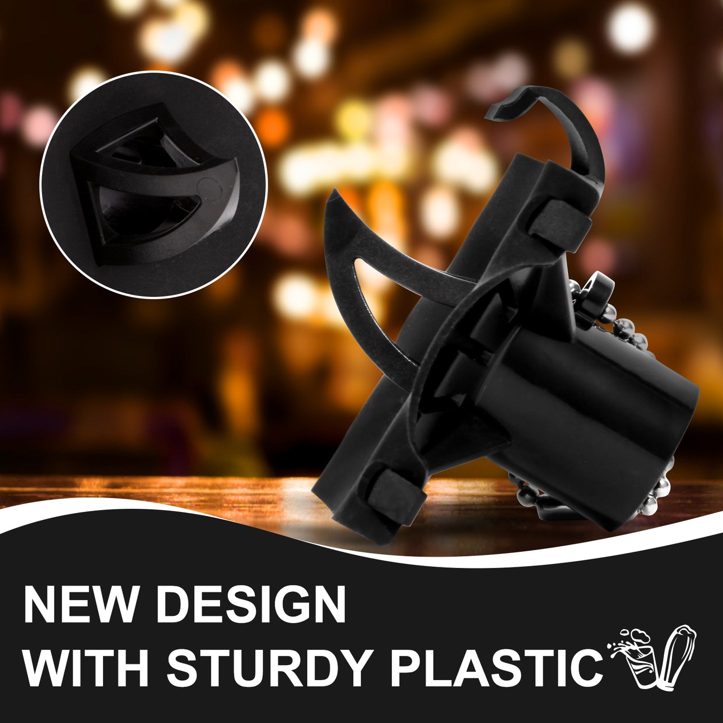 HEBEERNEW Black plastic keychain bottle opener drinking shotgun beer tool perfect for spring party tailgate