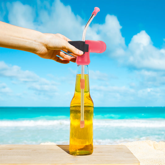 HEBEERNEW Beer Snorkel bottle beer funnel with timer for College Parties, Barbecues, Beer Drinking Games Party Soft Silicone